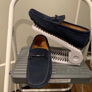 Go Tour Navy suede driving tour shoe